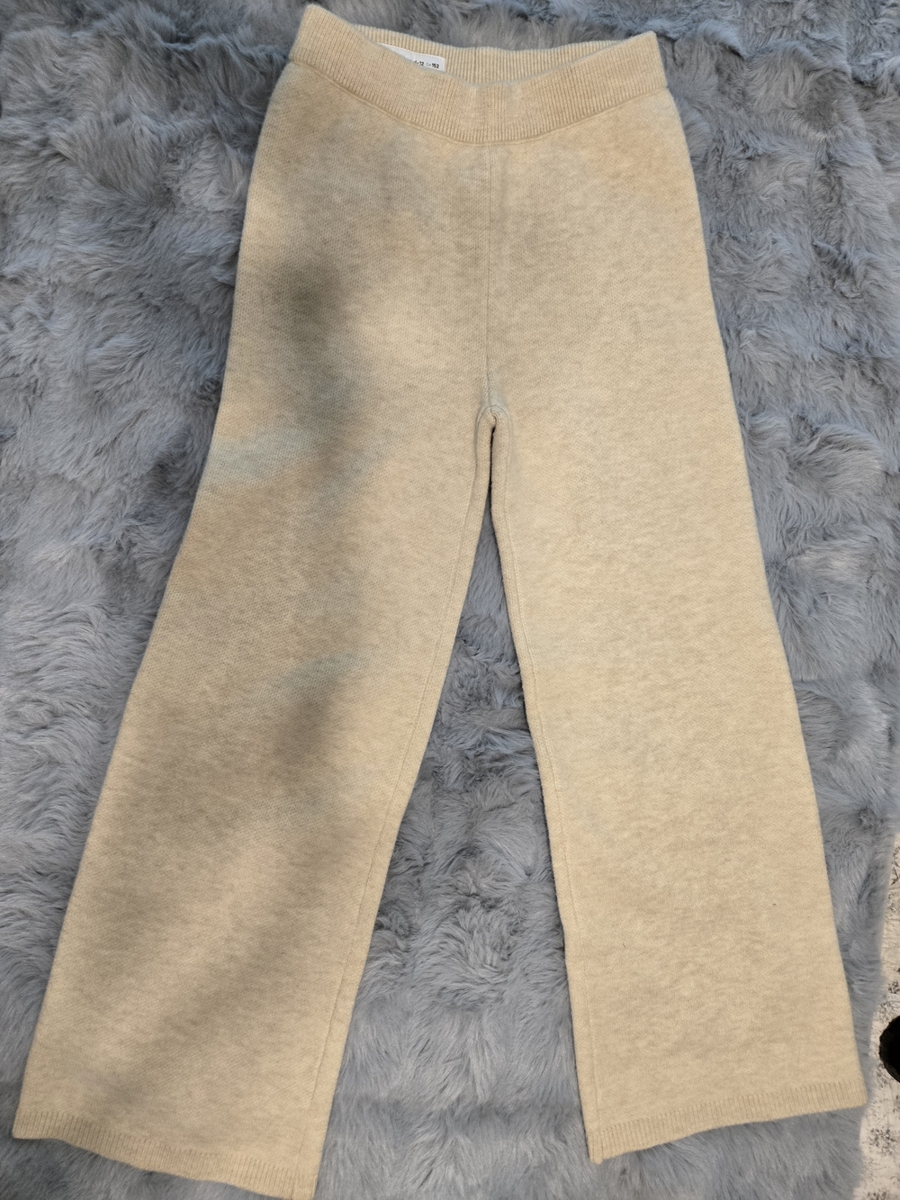 Zara Knit Wide Leg Loungewear Pants Beige Size 11-12